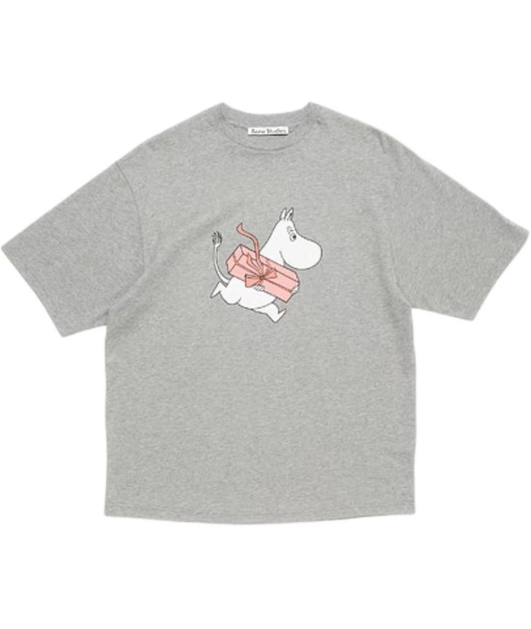 ACNE STUDIOS Серая хлопковая футболка, фото 1