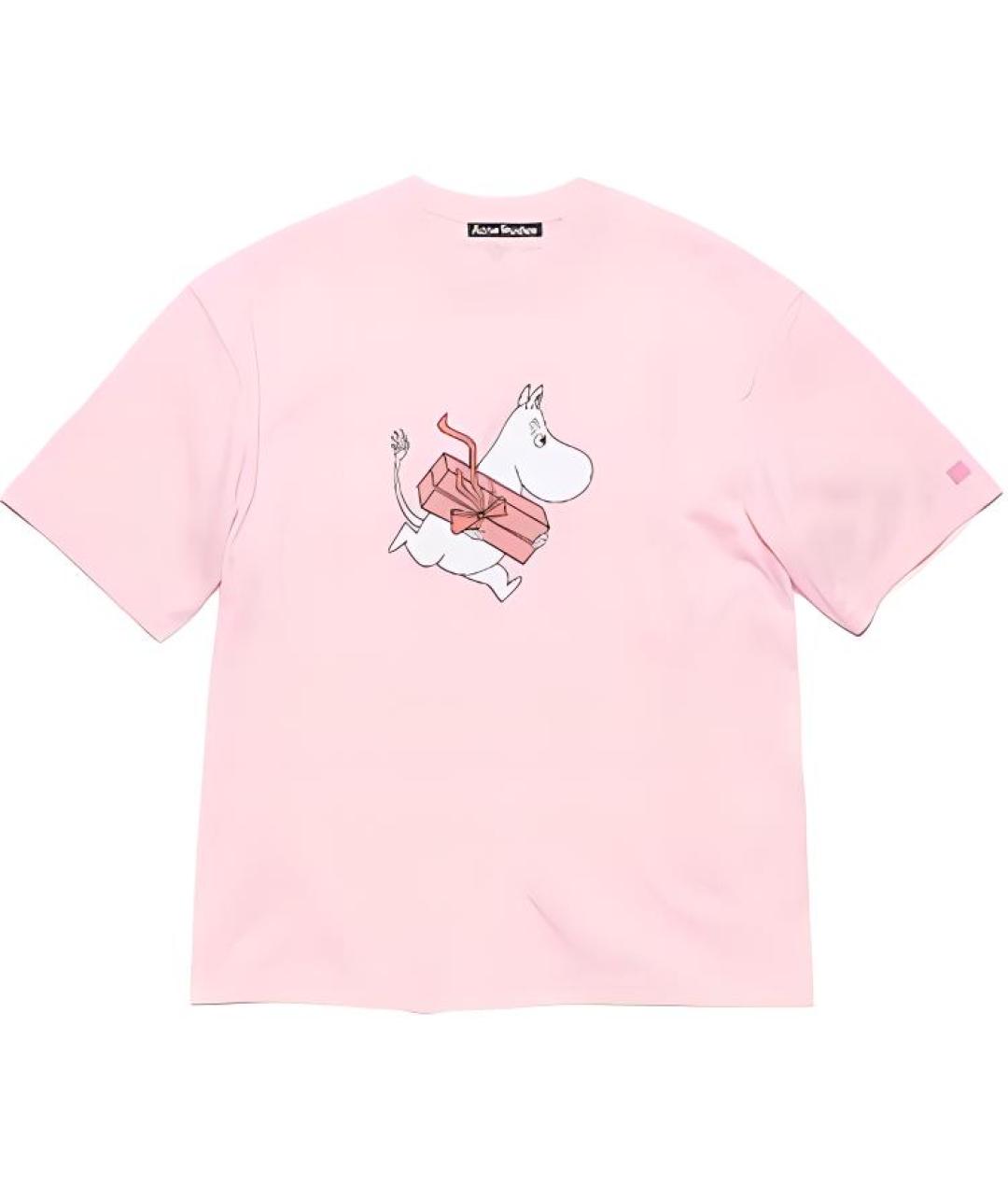 ACNE STUDIOS Розовая хлопковая футболка, фото 1