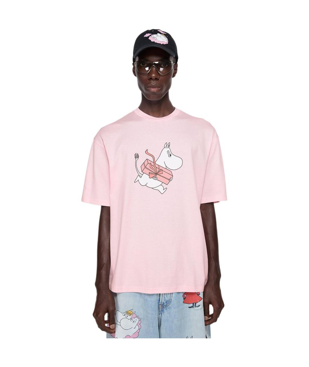 ACNE STUDIOS Розовая хлопковая футболка, фото 3