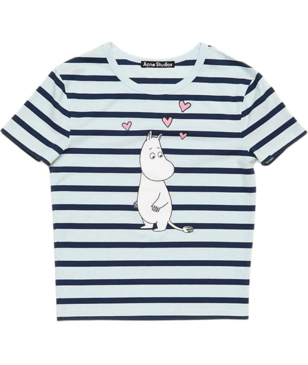 ACNE STUDIOS Голубая хлопковая футболка, фото 1