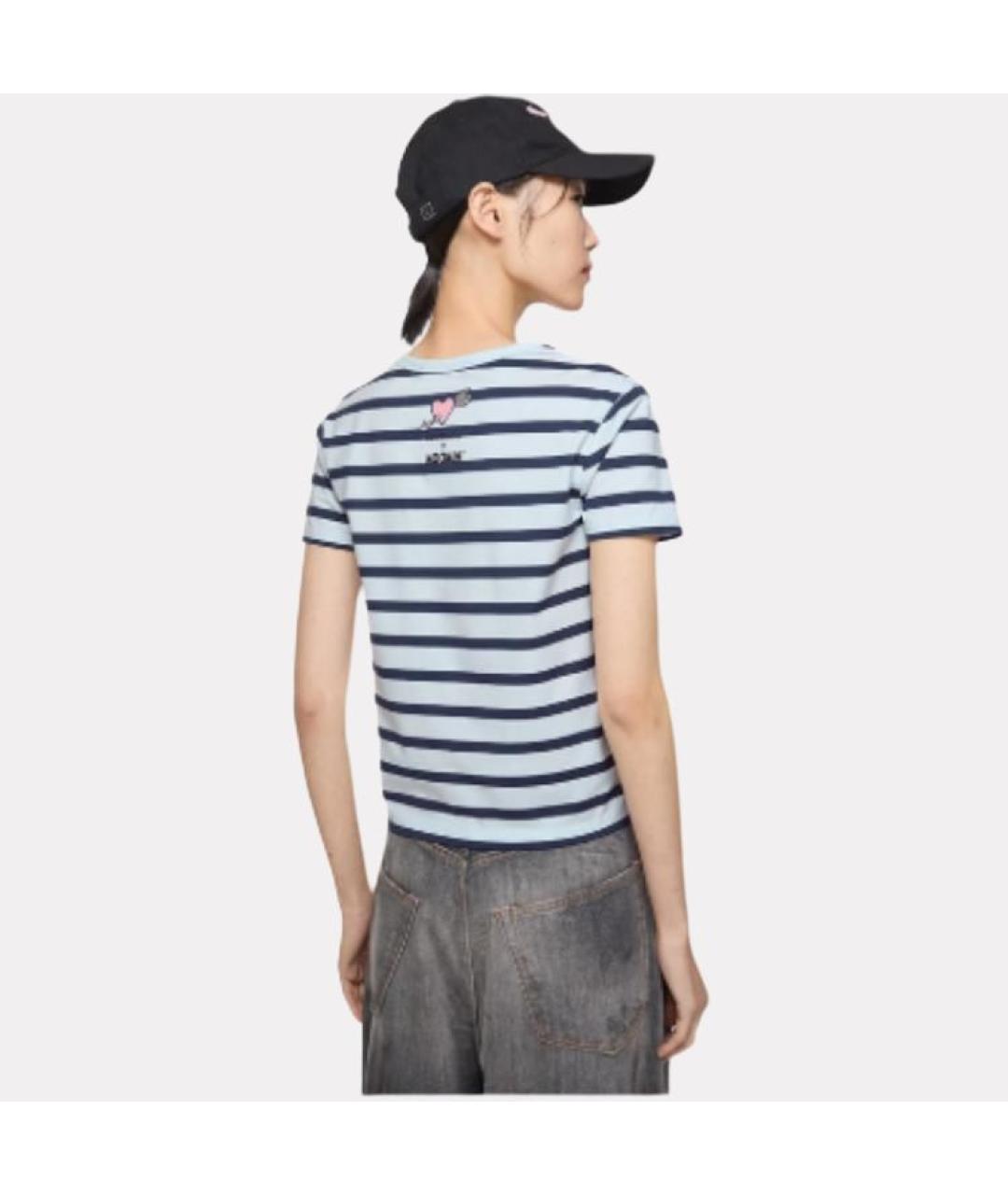 ACNE STUDIOS Голубая хлопковая футболка, фото 3