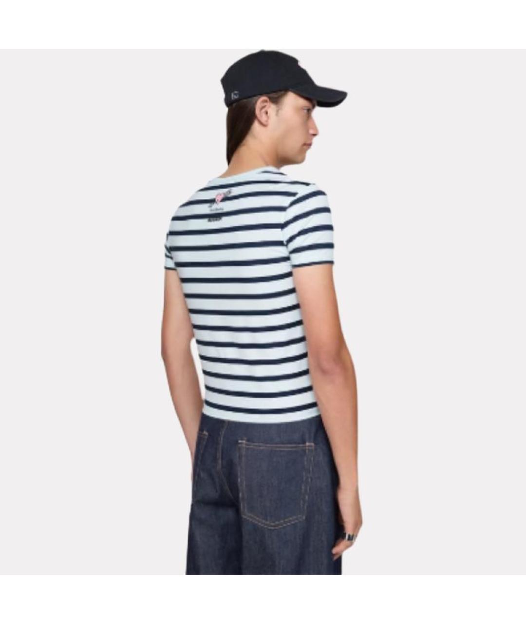 ACNE STUDIOS Голубая хлопковая футболка, фото 2