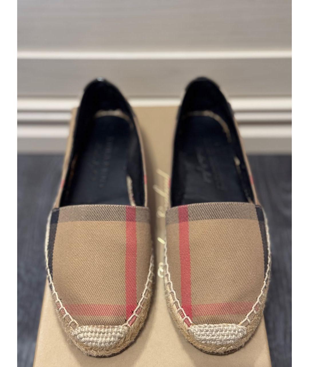 BURBERRY Бежевые текстильные эспадрильи, фото 2