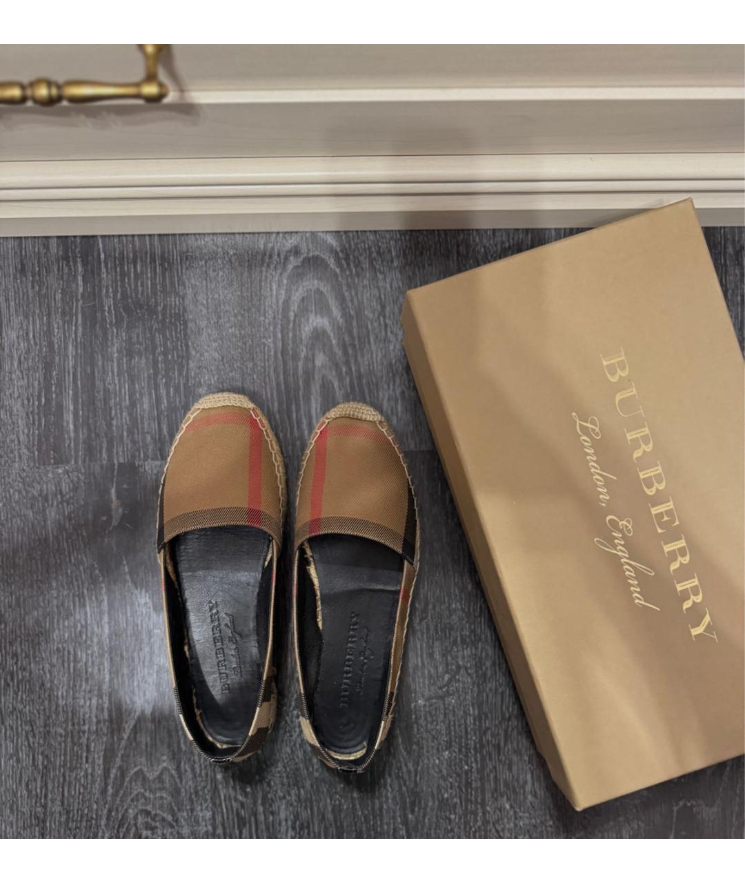 BURBERRY Бежевые текстильные эспадрильи, фото 3