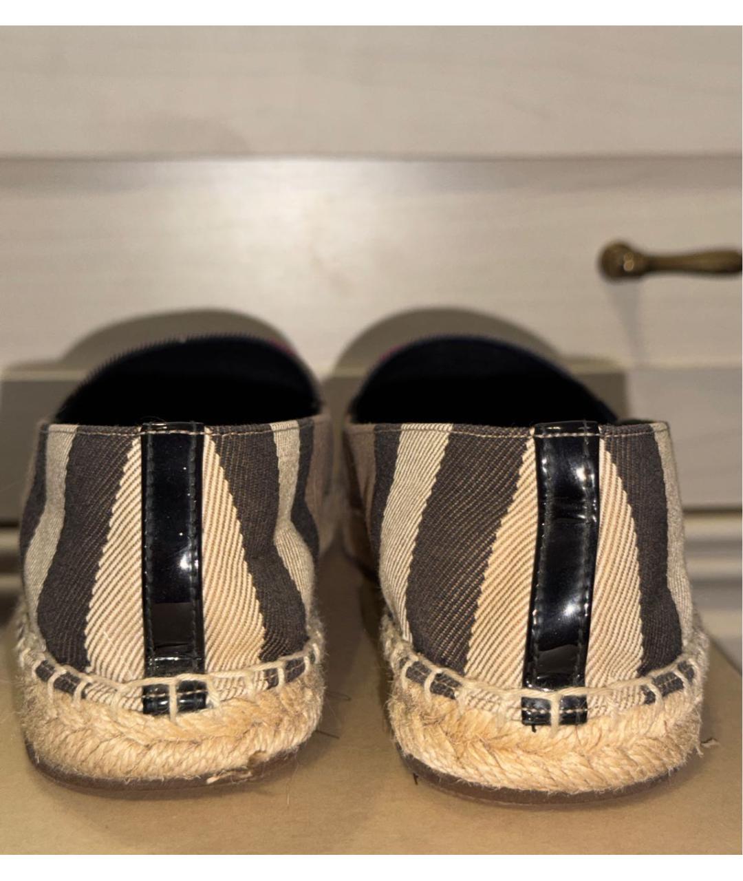 BURBERRY Бежевые текстильные эспадрильи, фото 4