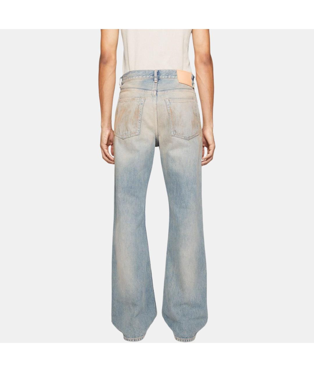 ACNE STUDIOS Голубые хлопковые прямые джинсы, фото 4