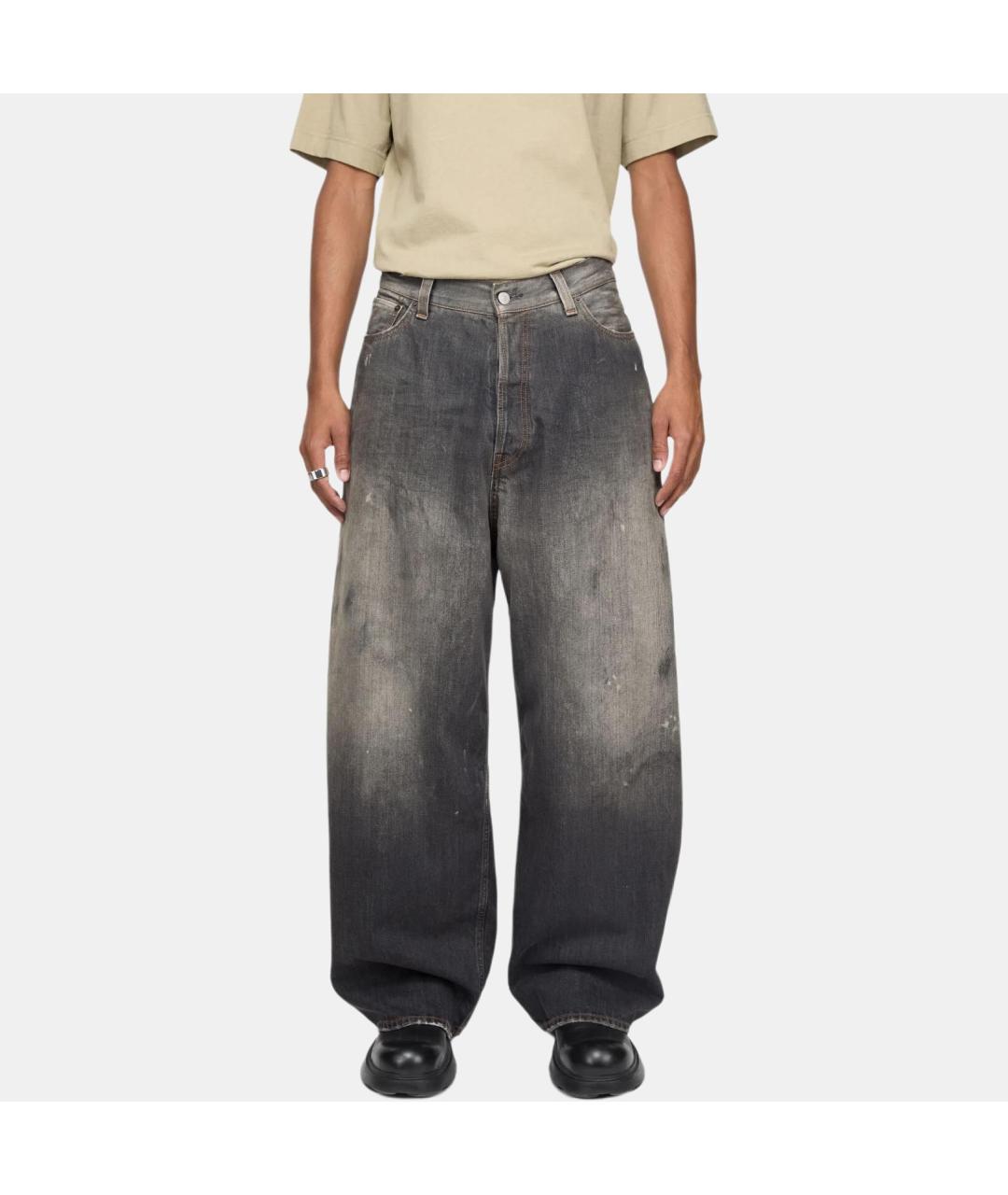ACNE STUDIOS Антрацитовые хлопковые прямые джинсы, фото 5