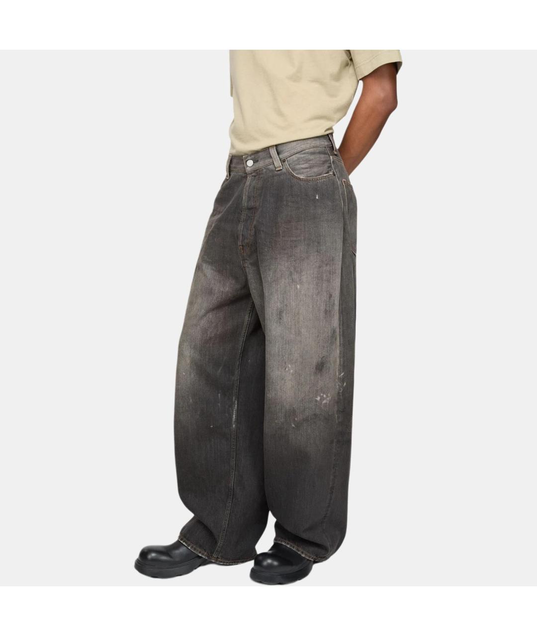 ACNE STUDIOS Антрацитовые хлопковые прямые джинсы, фото 3