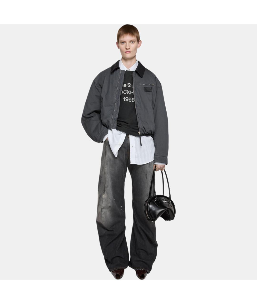ACNE STUDIOS Серые хлопковые прямые джинсы, фото 3