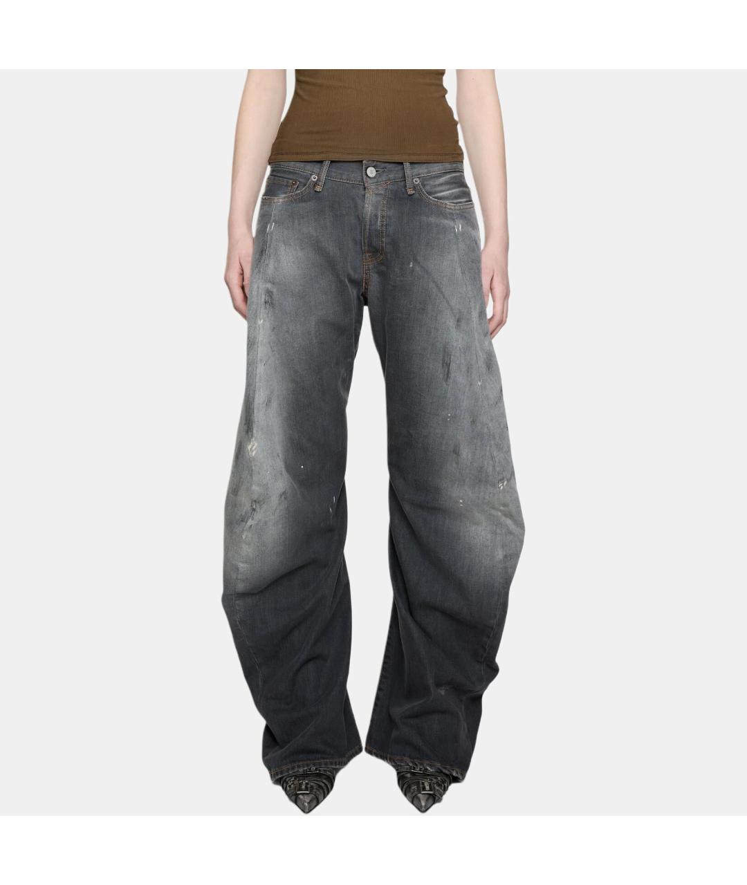 ACNE STUDIOS Серые хлопковые прямые джинсы, фото 5