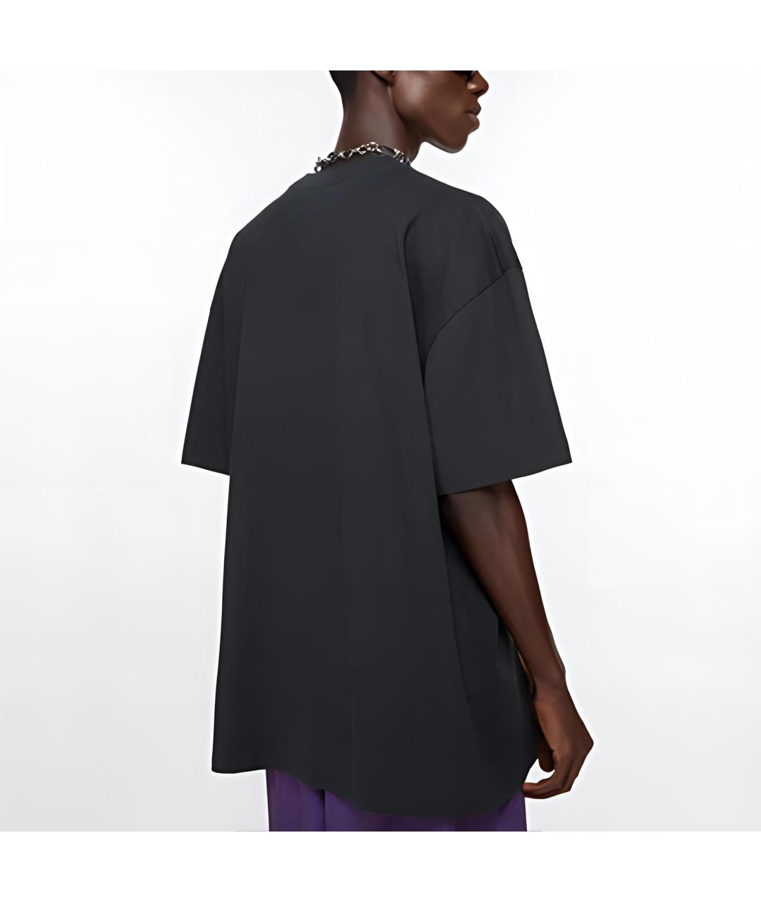 ACNE STUDIOS Черная хлопковая футболка, фото 2