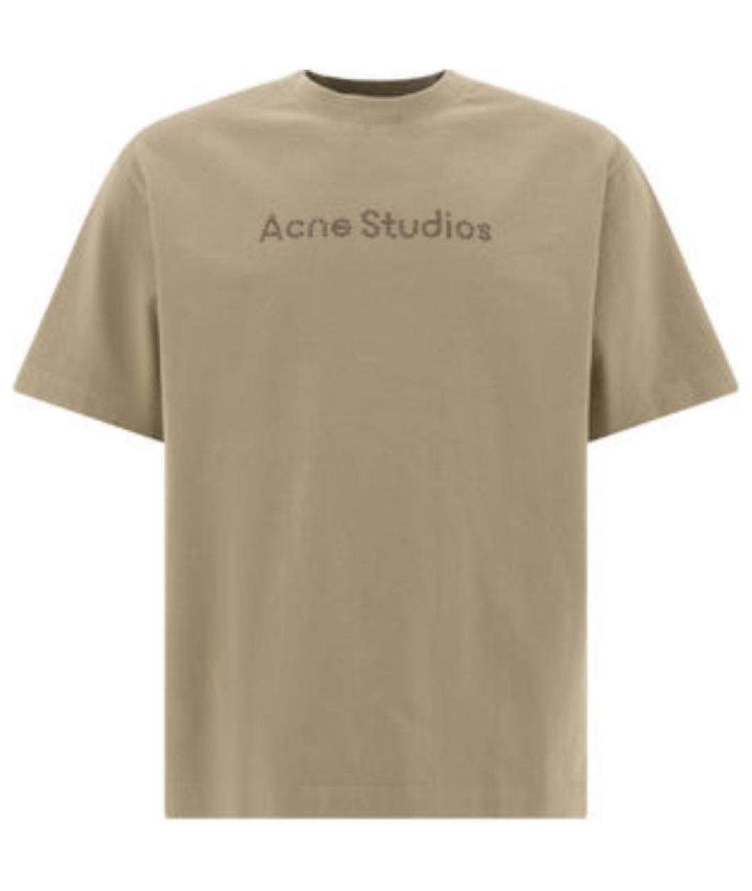 ACNE STUDIOS Хаки хлопковая футболка, фото 1