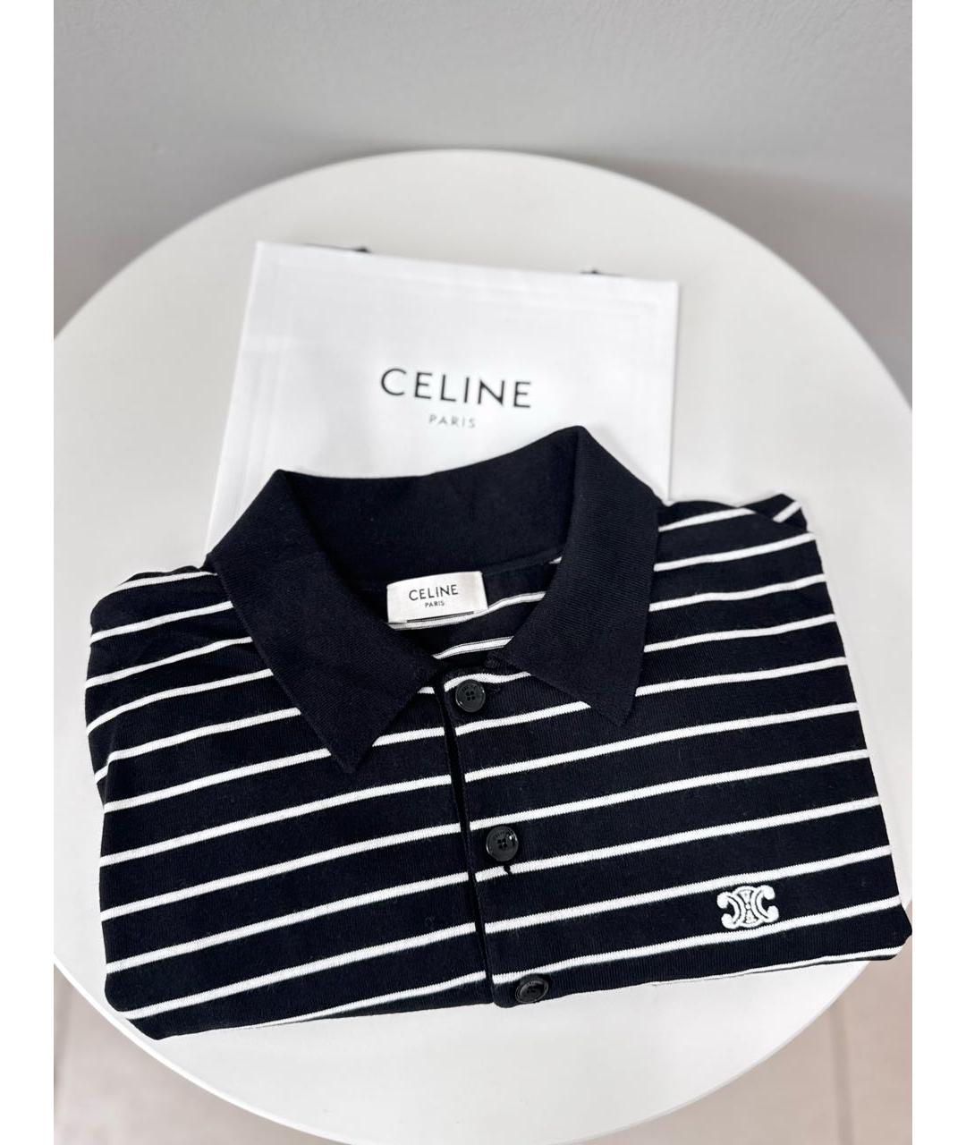 CELINE Черная хлопковая футболка, фото 3