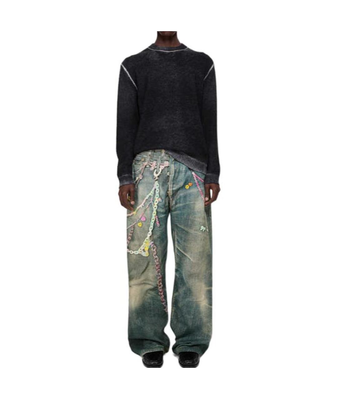 ACNE STUDIOS Синие хлопковые прямые джинсы, фото 4