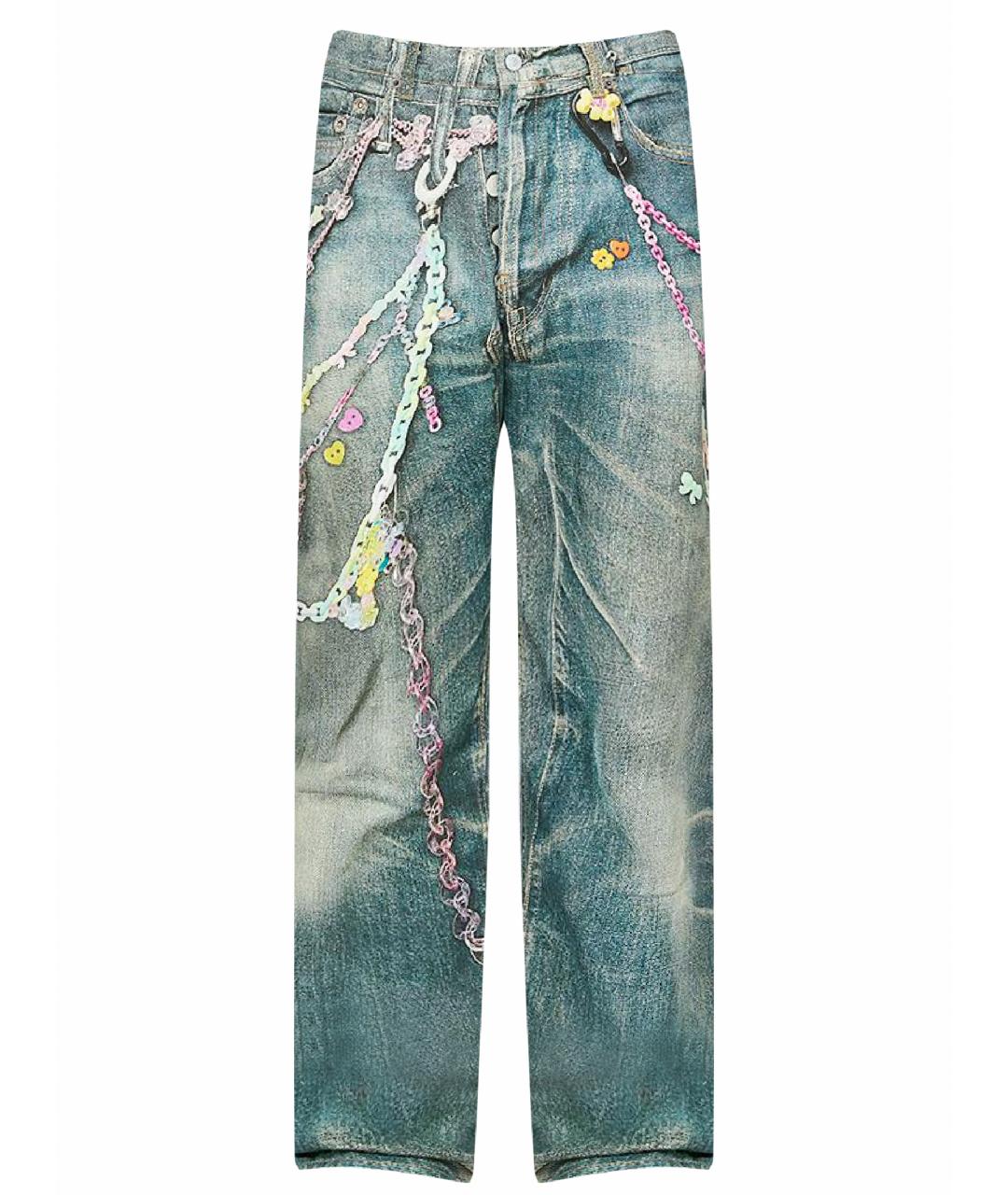ACNE STUDIOS Синие хлопковые прямые джинсы, фото 1