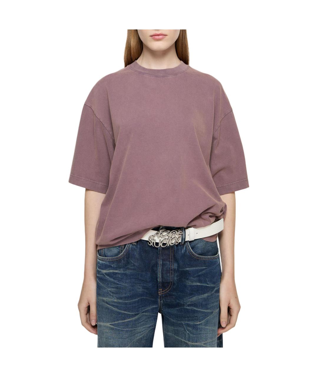 ACNE STUDIOS Фиолетовая хлопковая футболка, фото 2