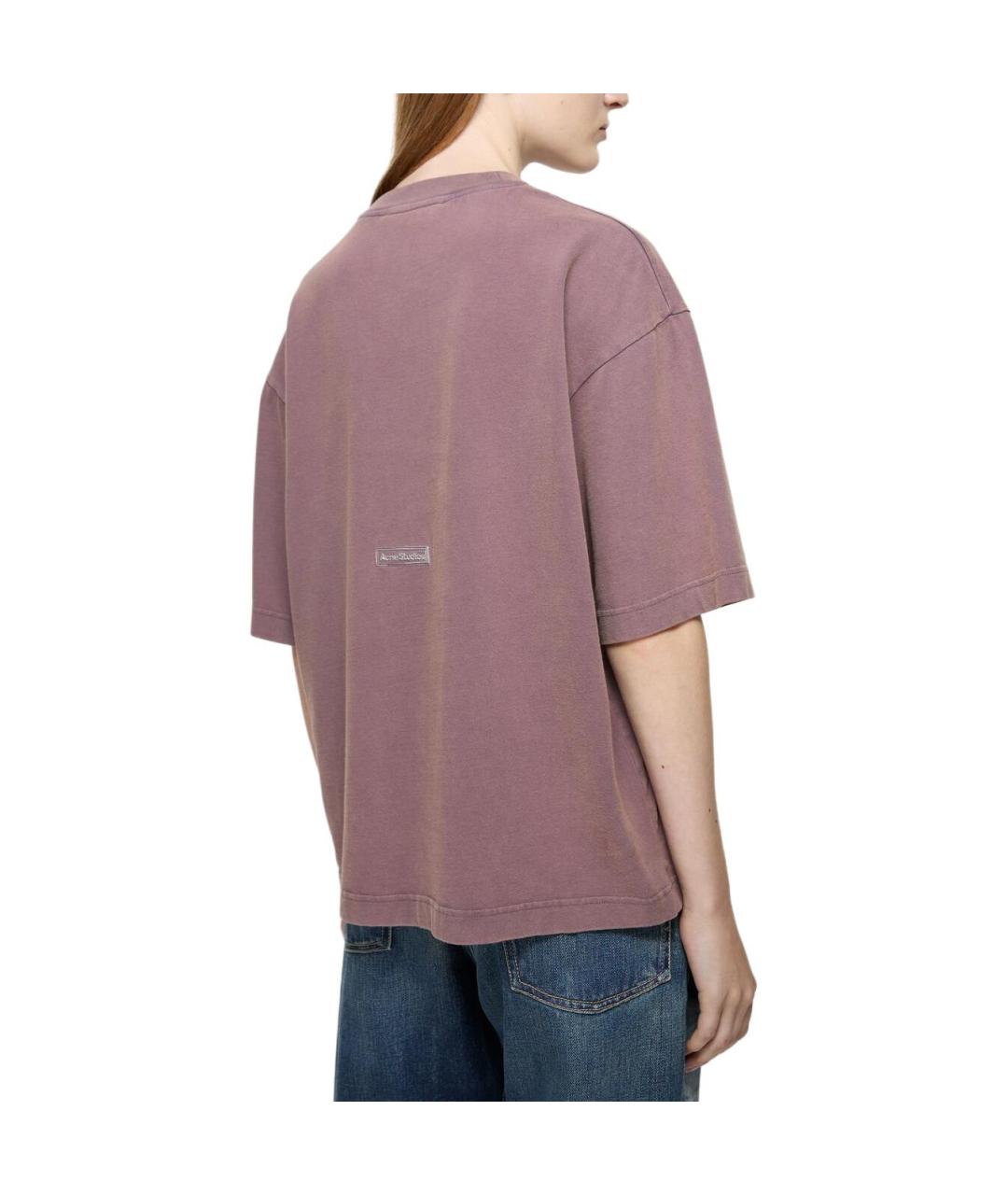 ACNE STUDIOS Фиолетовая хлопковая футболка, фото 3