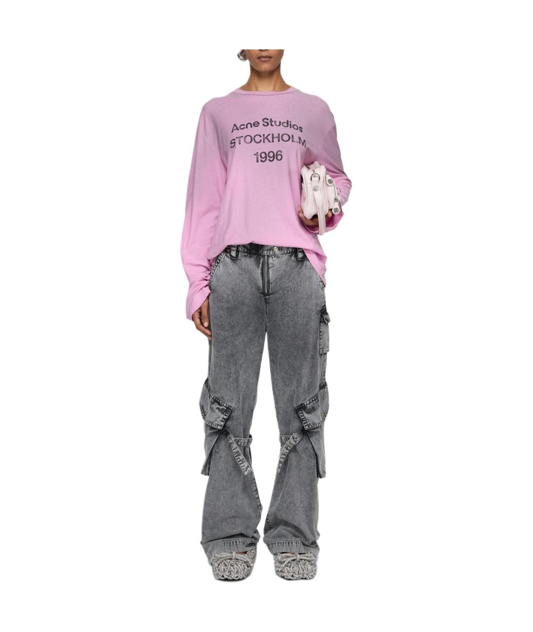 ACNE STUDIOS Серые хлопковые прямые джинсы, фото 2
