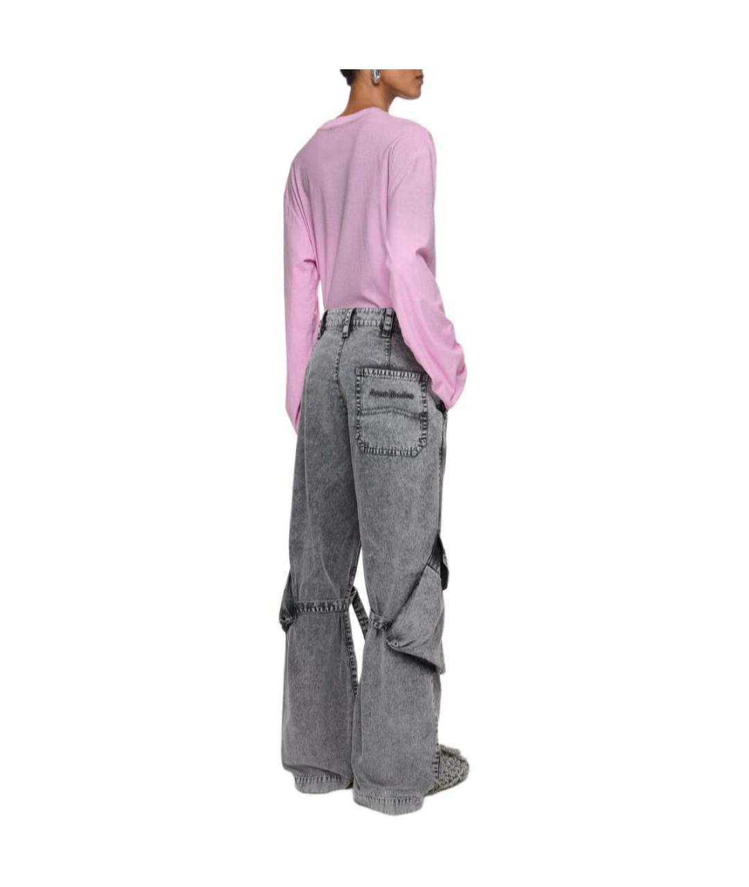 ACNE STUDIOS Серые хлопковые прямые джинсы, фото 4