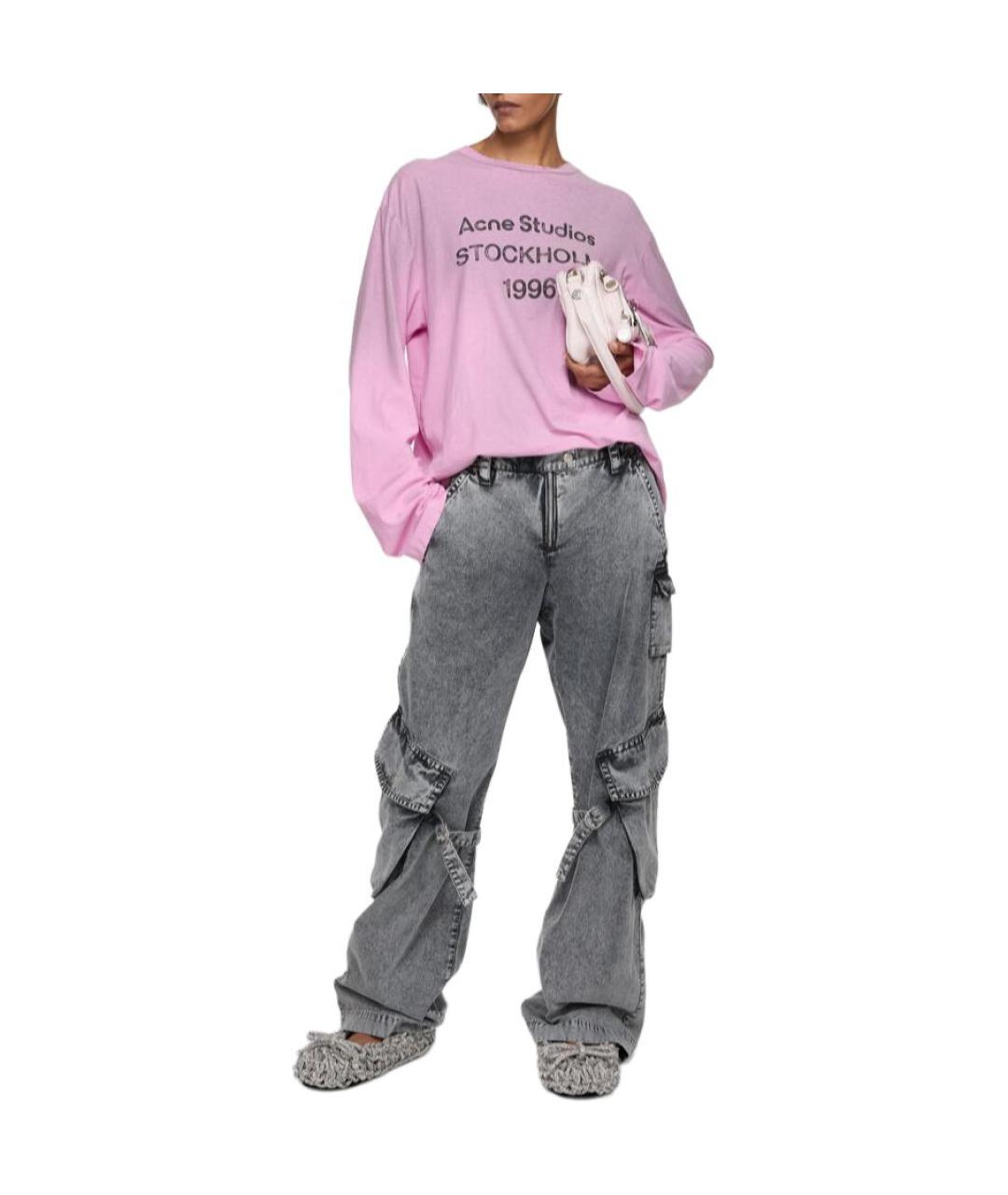 ACNE STUDIOS Серые хлопковые прямые джинсы, фото 3