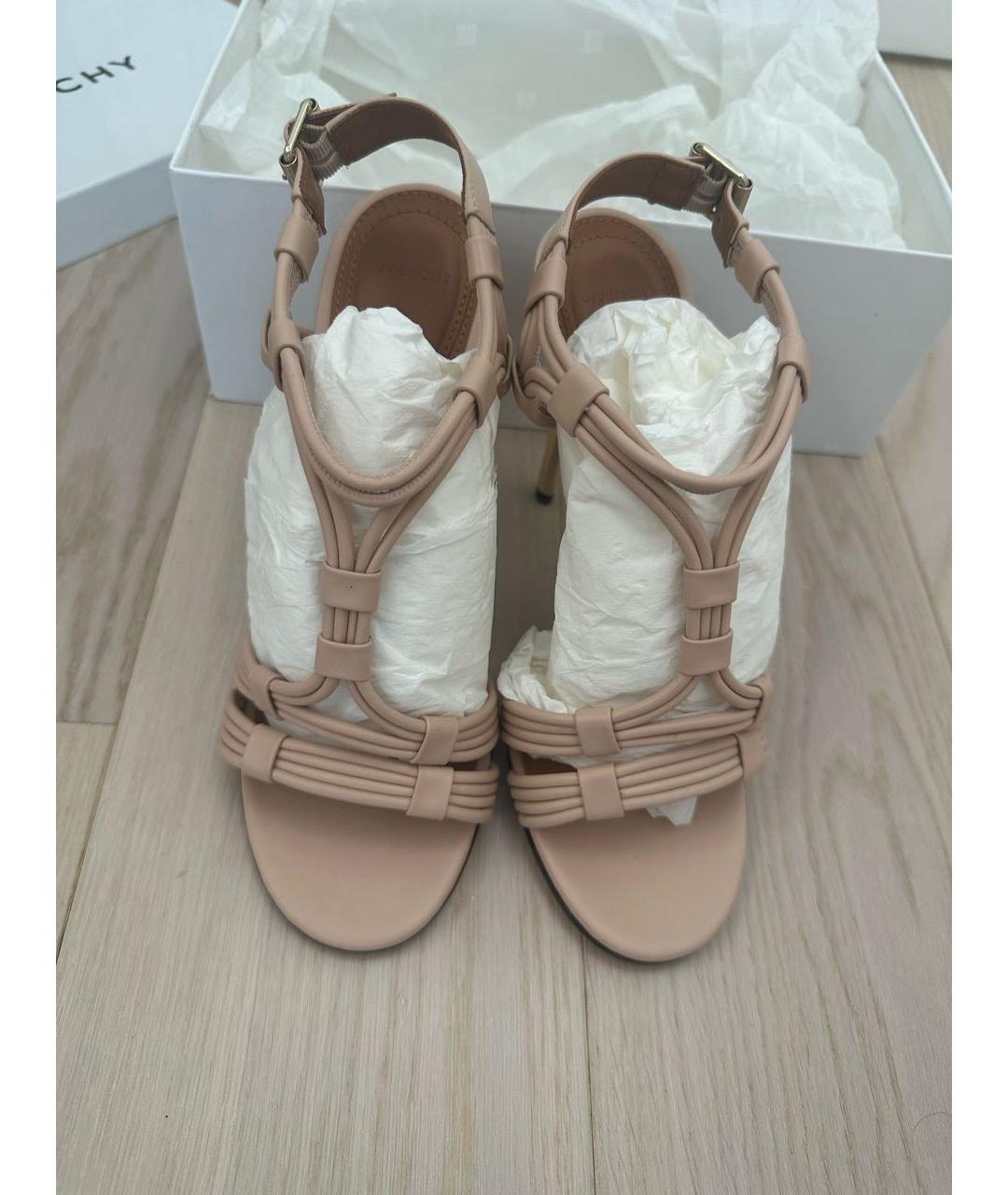 GIVENCHY Бежевые кожаные босоножки, фото 2