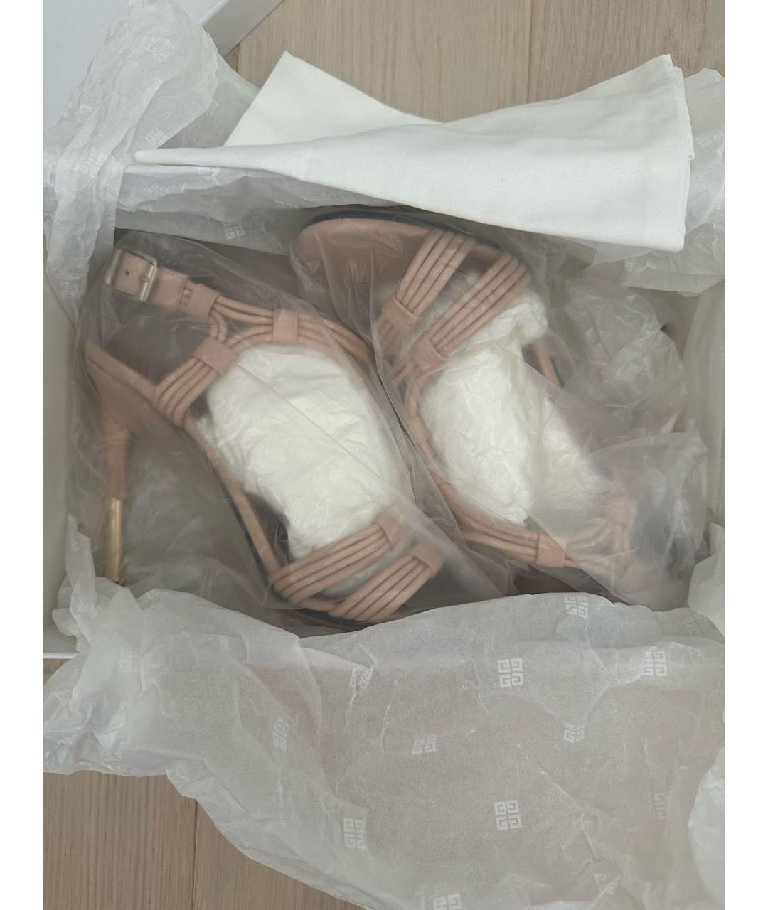 GIVENCHY Бежевые кожаные босоножки, фото 5