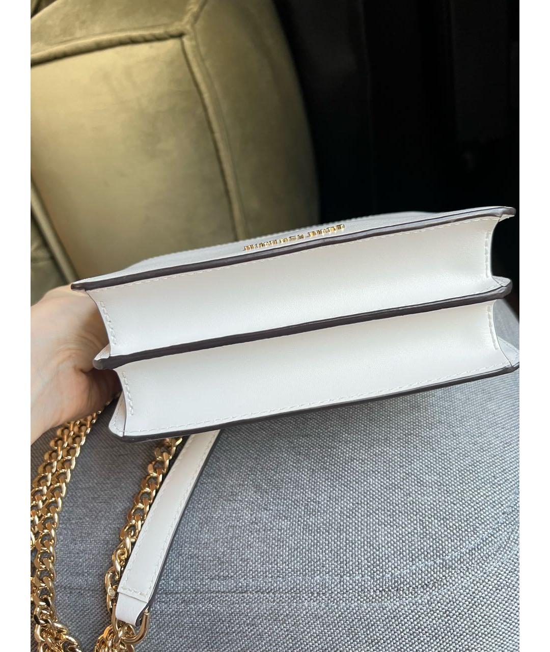 MICHAEL KORS Белая кожаная сумка через плечо, фото 4