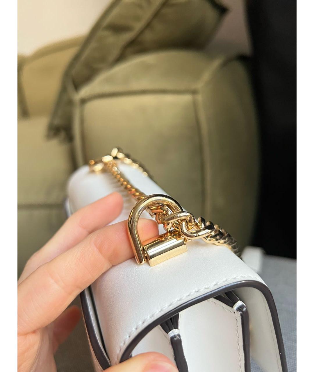 MICHAEL KORS Белая кожаная сумка через плечо, фото 6