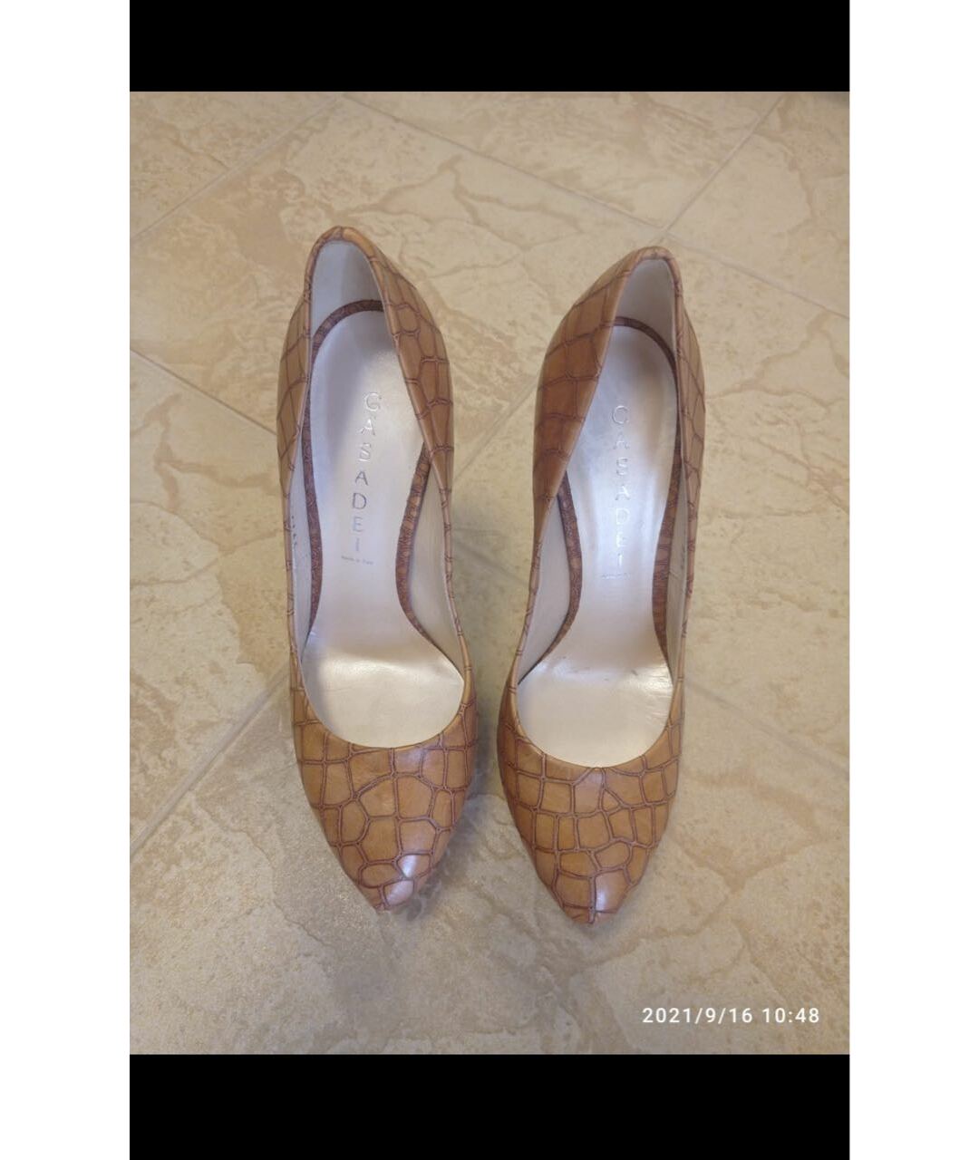 CASADEI Горчичные кожаные туфли, фото 4