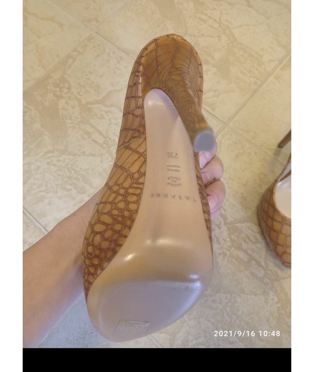 CASADEI Горчичные кожаные туфли, фото 3