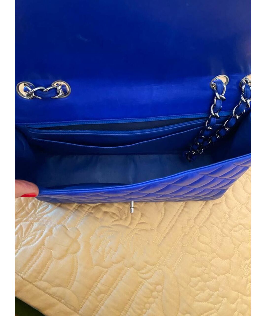 CHANEL PRE-OWNED Синяя кожаная сумка тоут, фото 2
