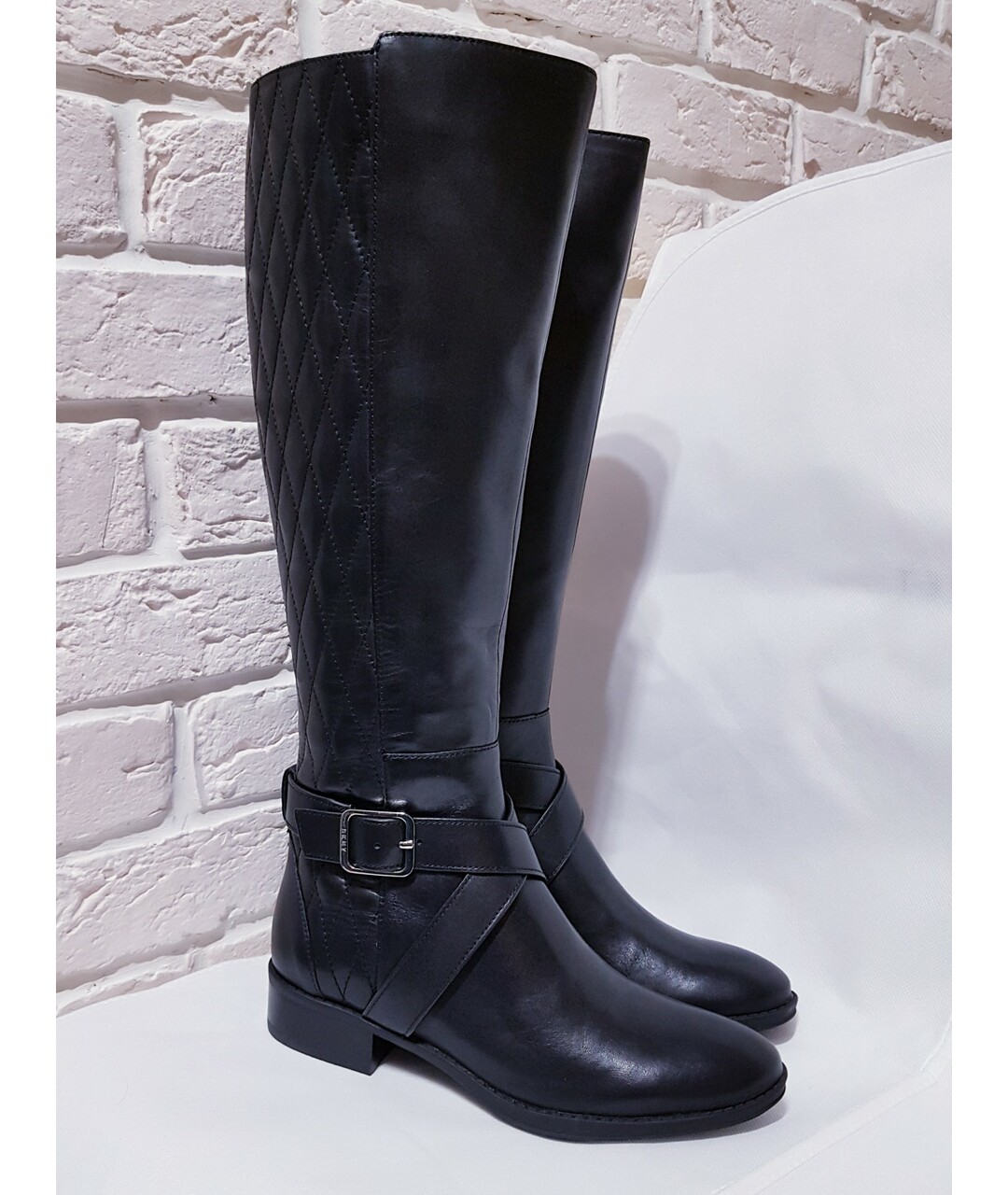DKNY Черные кожаные сапоги, фото 2