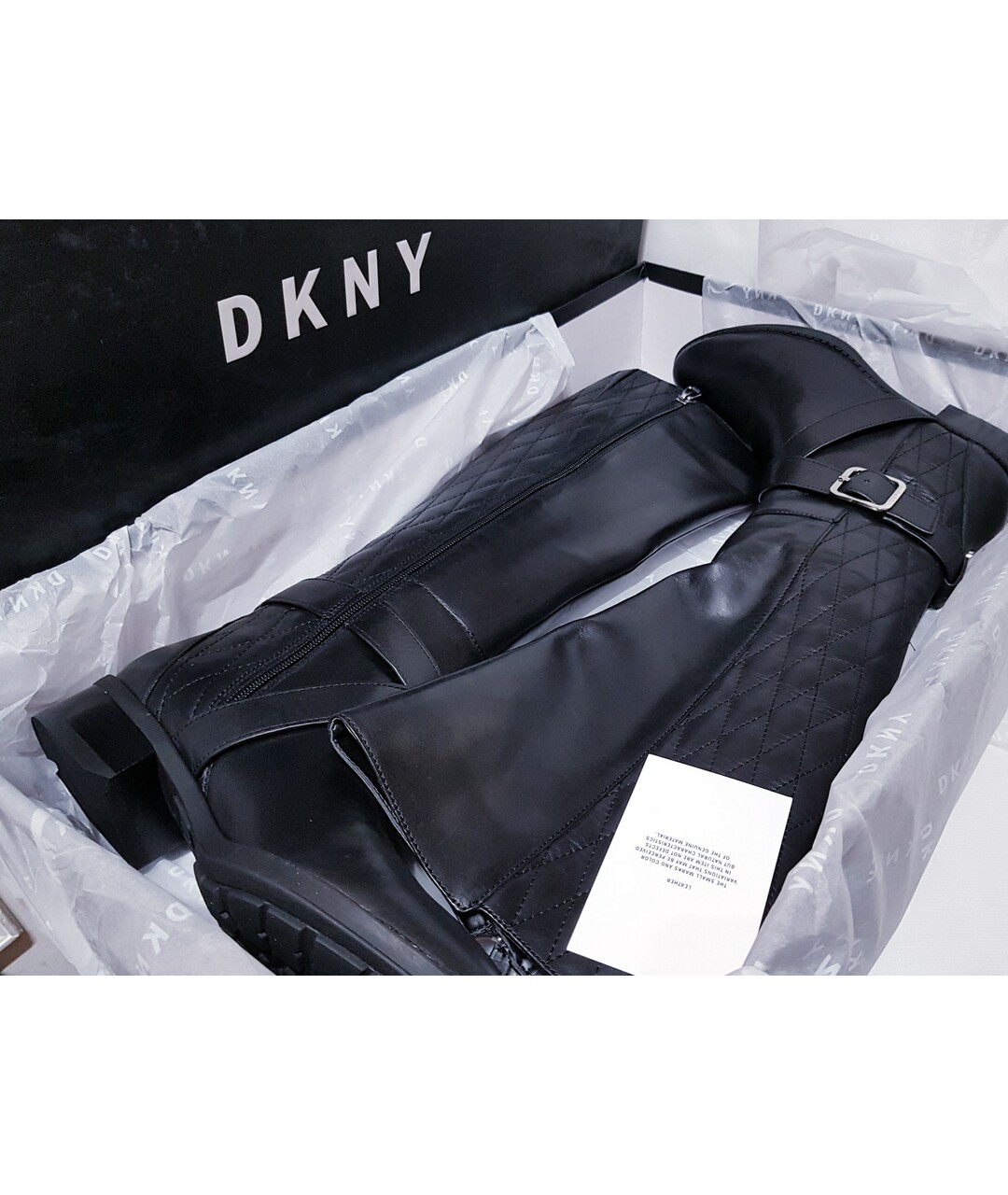 DKNY Черные кожаные сапоги, фото 9