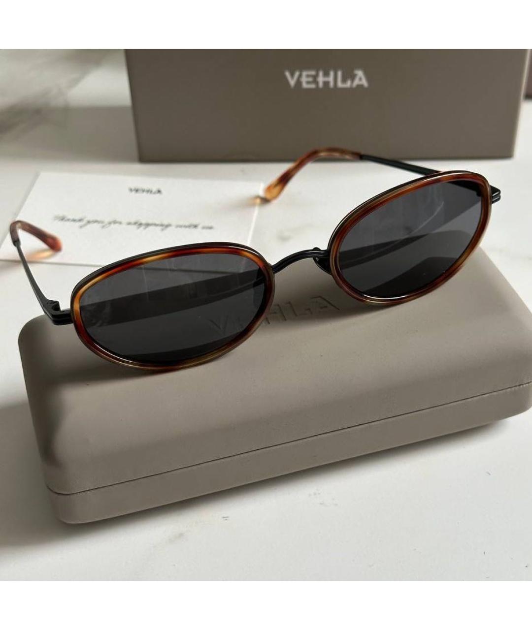 Vehla Коричневые металлические солнцезащитные очки, фото 2