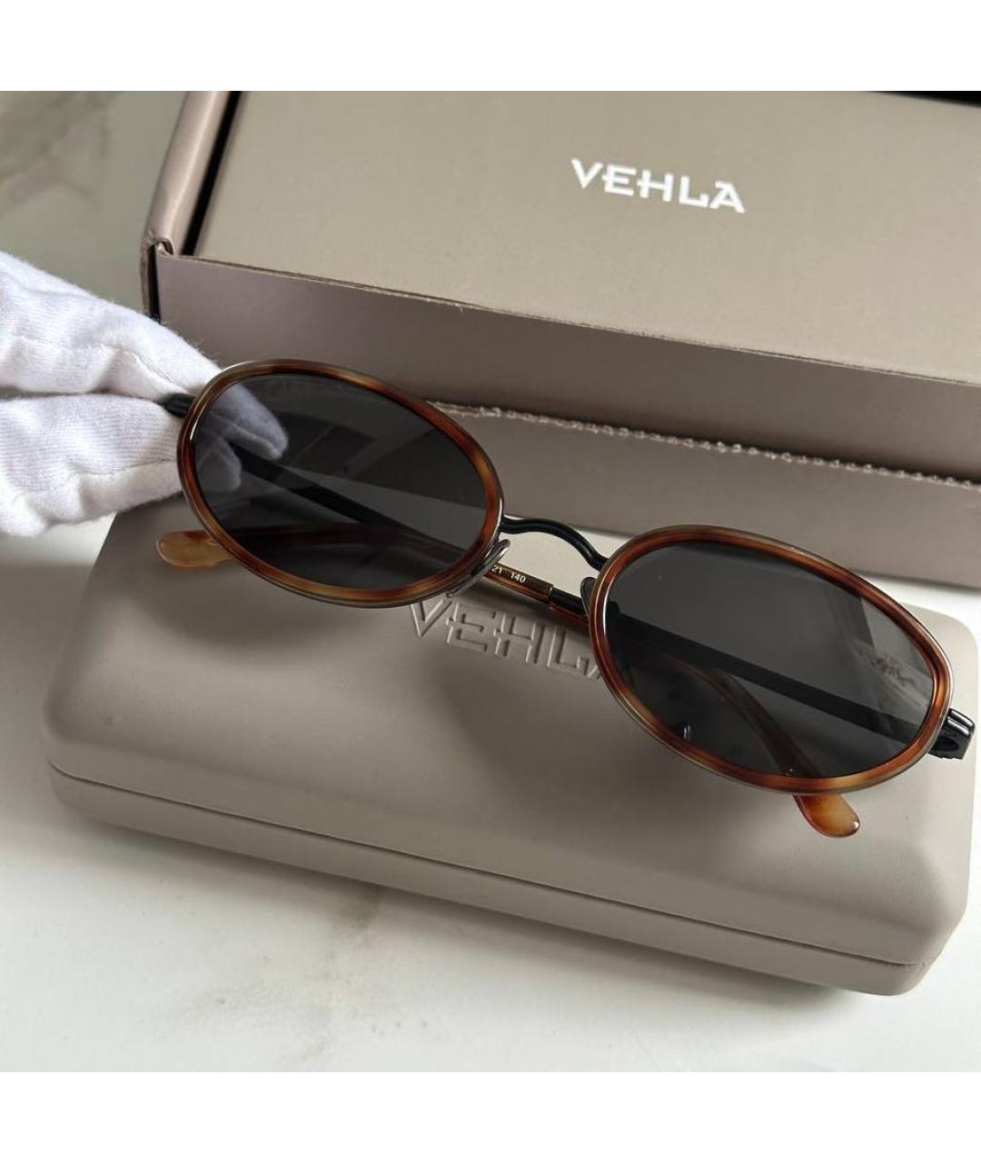 Vehla Коричневые металлические солнцезащитные очки, фото 3