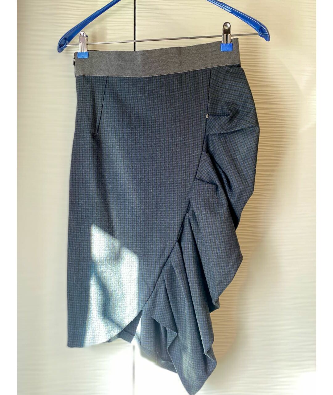 SPORTMAX Темно-синяя шерстяная юбка миди, фото 5