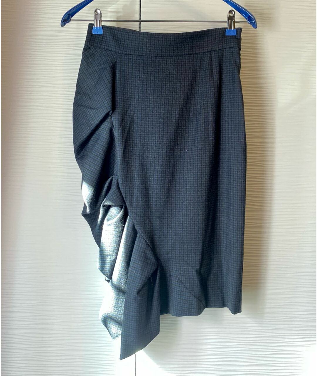 SPORTMAX Темно-синяя шерстяная юбка миди, фото 2