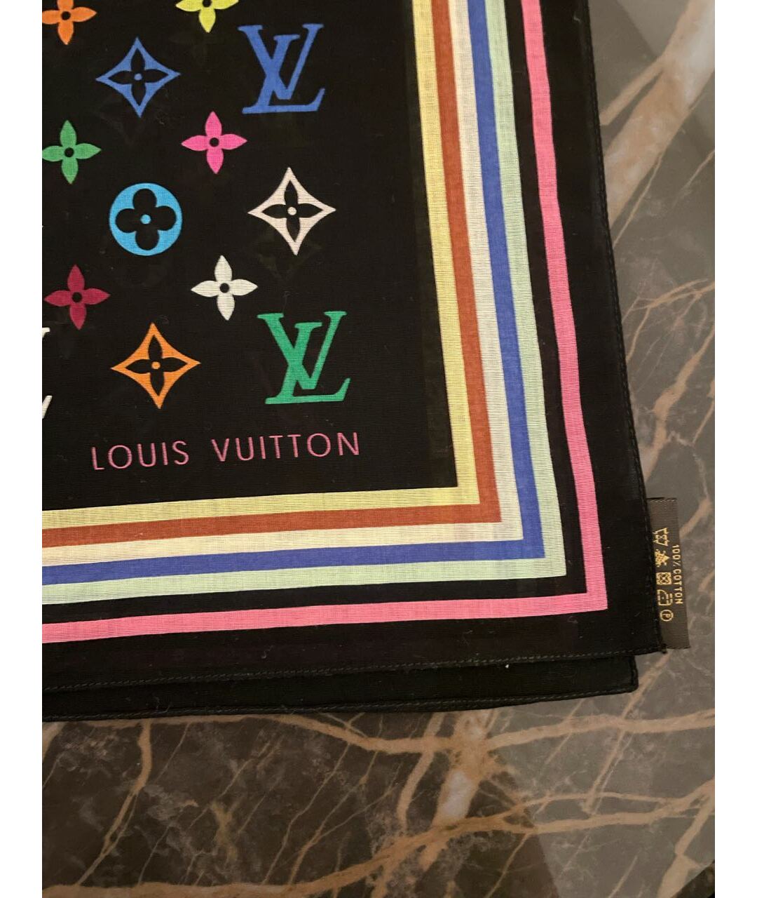 LOUIS VUITTON Мульти хлопковый шарф, фото 4