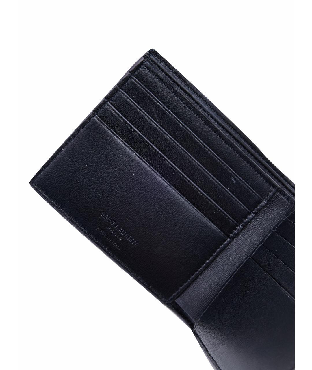 SAINT LAURENT Серый кожаный кошелек, фото 5