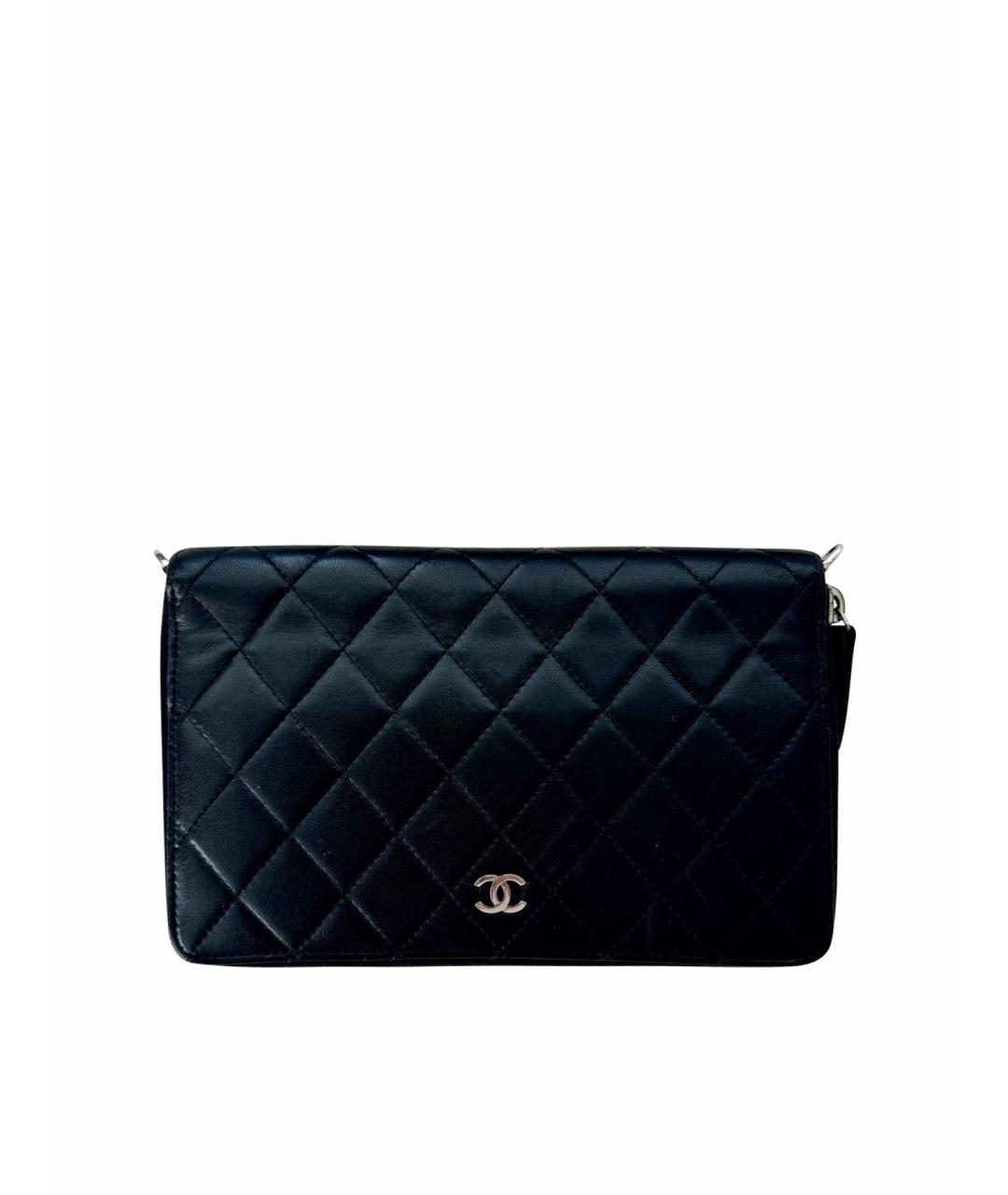 CHANEL Черный кожаный кошелек, фото 1
