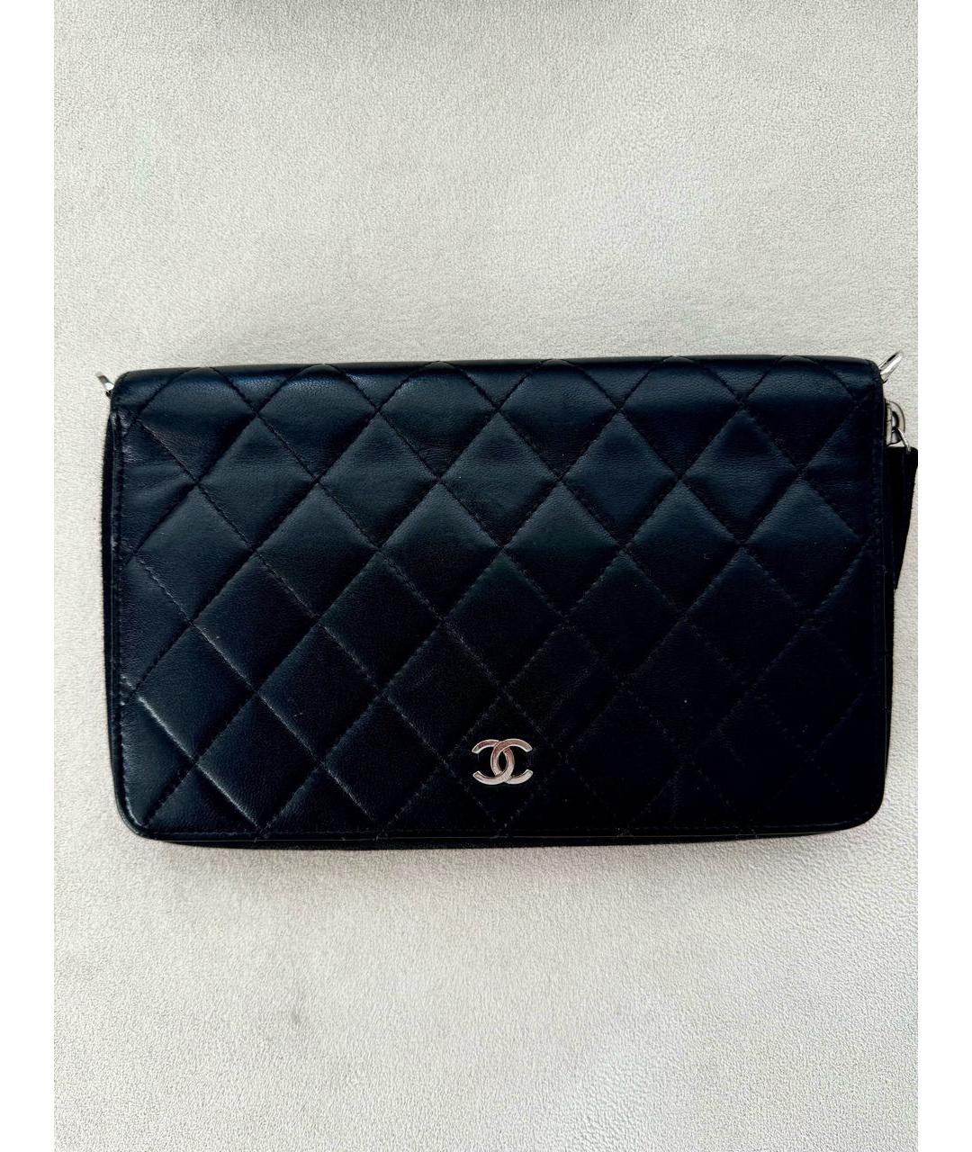 CHANEL Черный кожаный кошелек, фото 9
