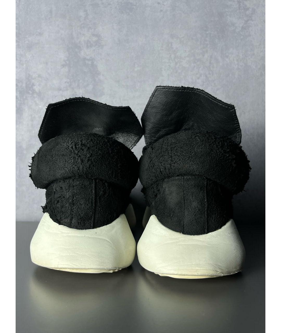 ADIDAS BY RICK OWENS Черные замшевые низкие кроссовки / кеды, фото 3