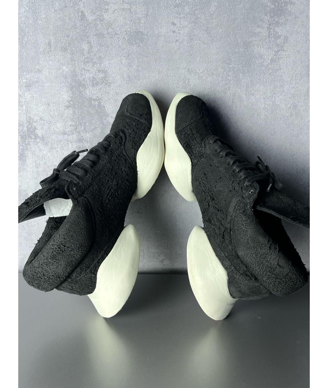 ADIDAS BY RICK OWENS Черные замшевые низкие кроссовки / кеды, фото 6
