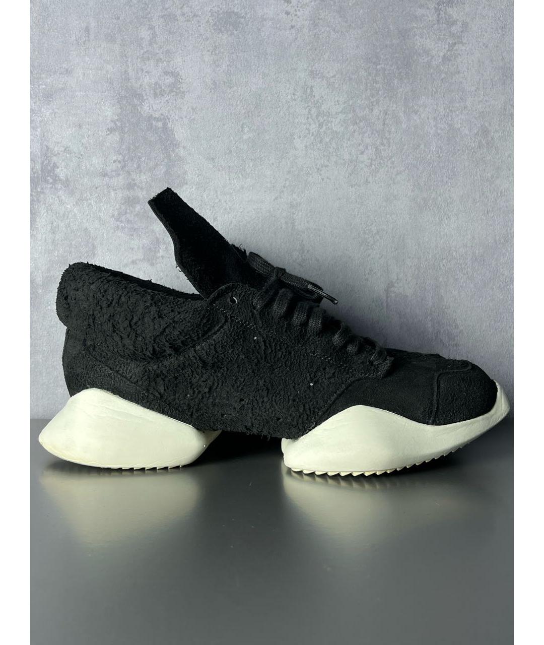 ADIDAS BY RICK OWENS Черные замшевые низкие кроссовки / кеды, фото 4