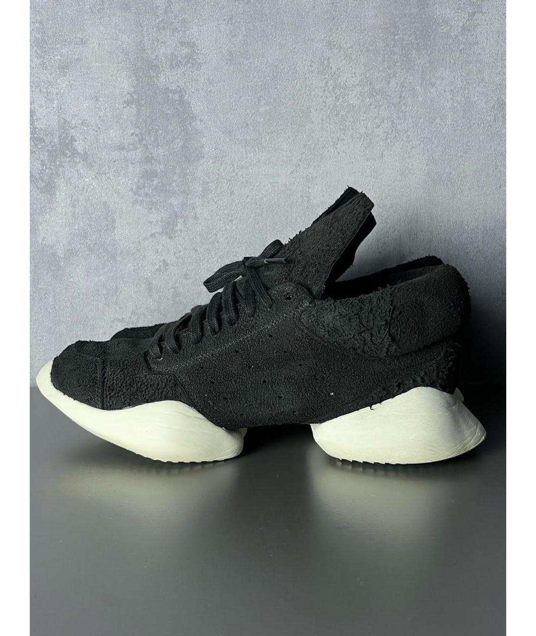 ADIDAS BY RICK OWENS Черные замшевые низкие кроссовки / кеды, фото 9