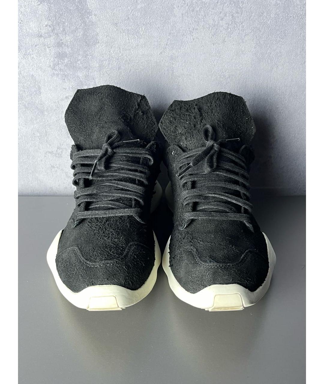 ADIDAS BY RICK OWENS Черные замшевые низкие кроссовки / кеды, фото 5