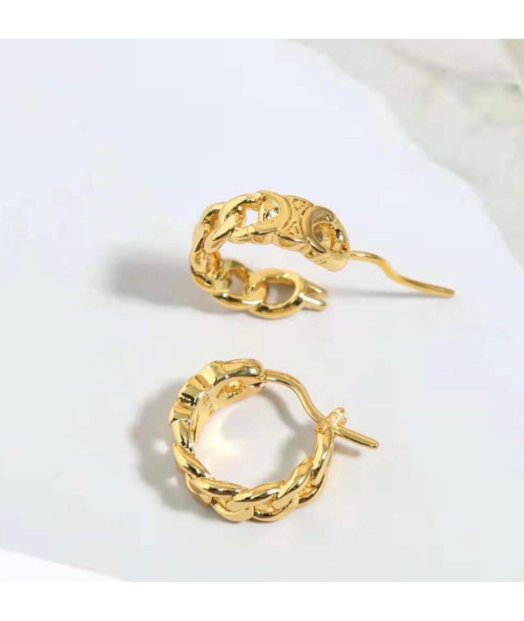 CELINE Золотые латунные серьги, фото 4
