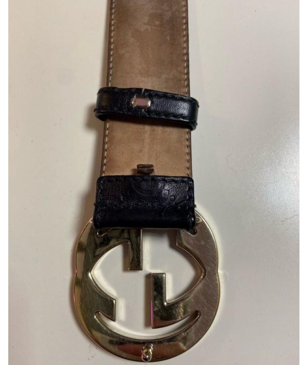 GUCCI Черный кожаный ремень, фото 2