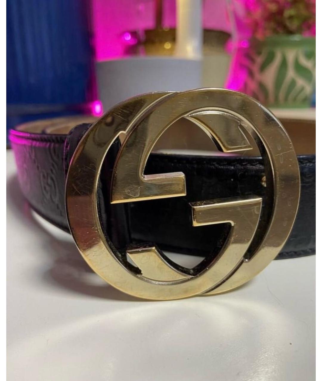 GUCCI Черный кожаный ремень, фото 8