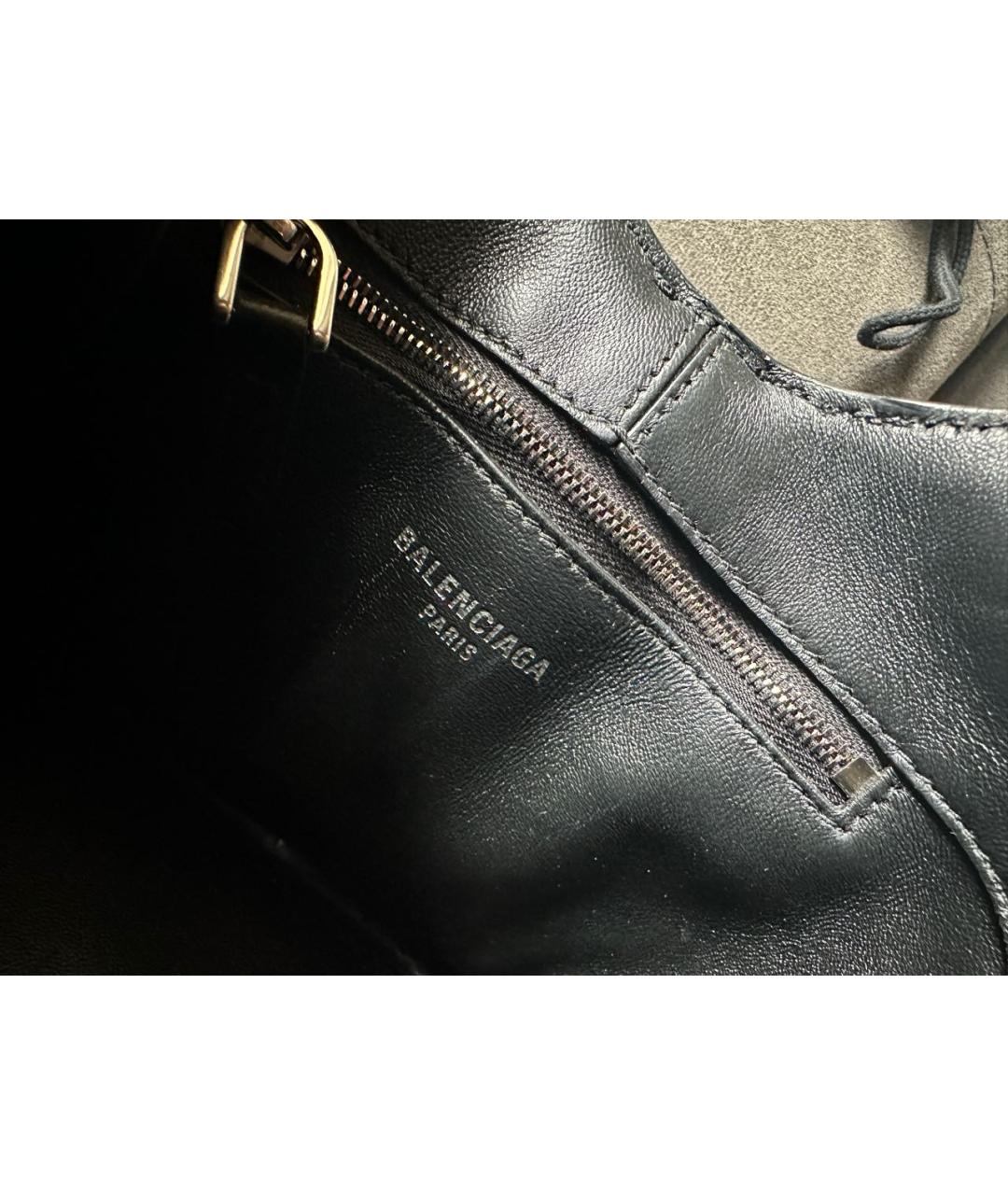 BALENCIAGA Черная кожаная сумка с короткими ручками, фото 6